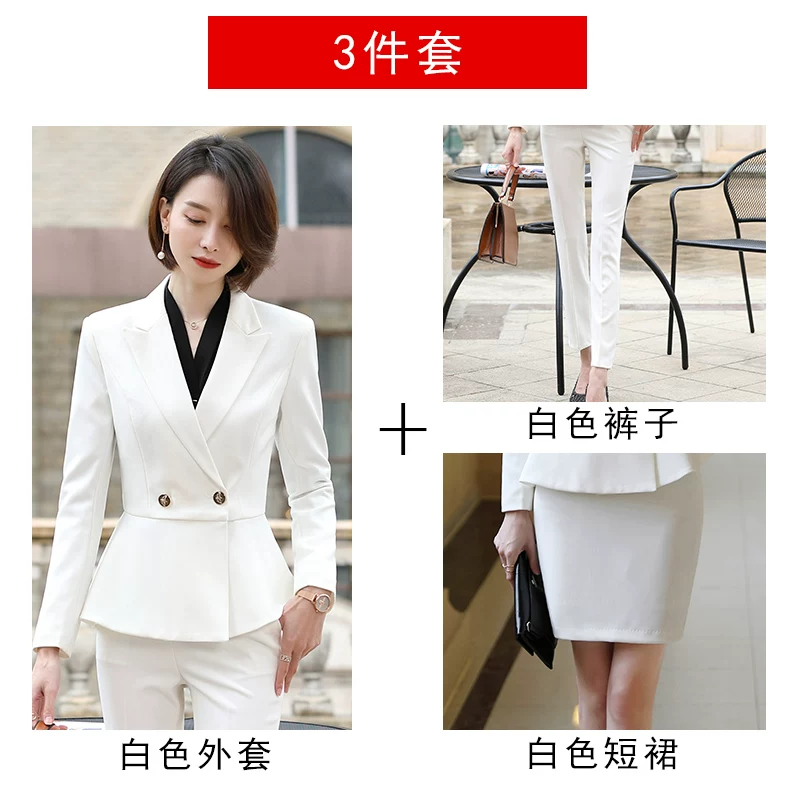 夏勤 Demi-season classic suit jacket for leisure, black set, Korean style