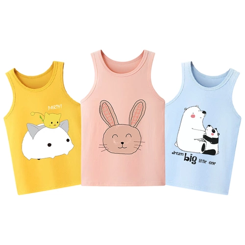 Хлопковая майка, летняя детская летняя одежда, футболка без рукавов, детский тонкий жилет, детская одежда