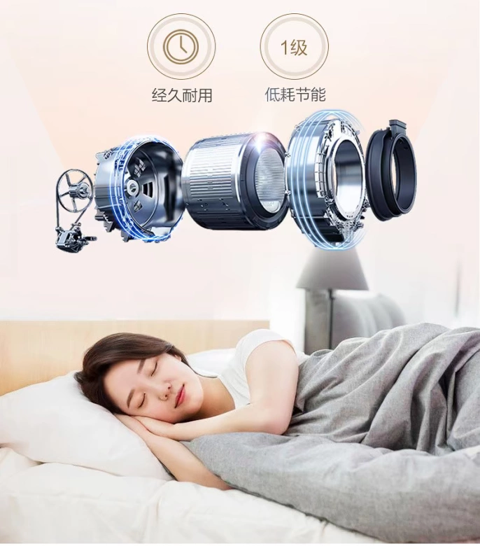 Máy giặt Haier trống tự động 10 kg giặt và sấy khô tích hợp loại bỏ mạt hơi có thể điều chỉnh thời gian một cách độc lập - May giặt