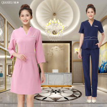 Shallow Ru beauty salon beautician work clothes female health club technician dress high-end fashion temperament set