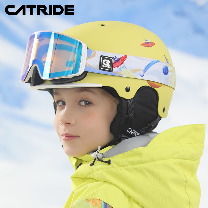CATRIDE children's ski helmet boys and girls professional single board double board safety snow helmet sports protective equipment