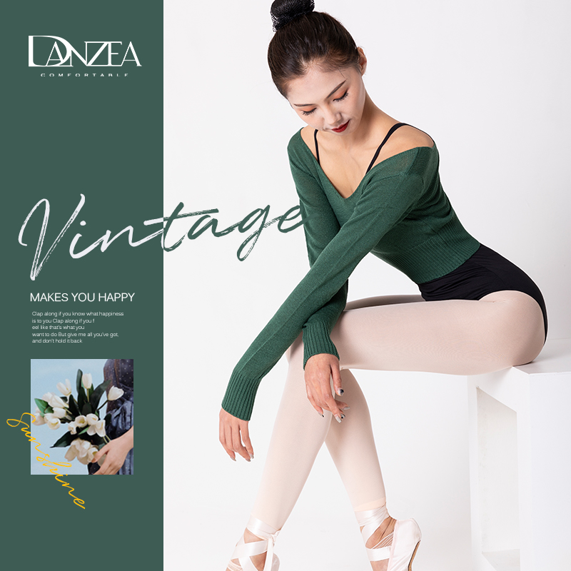 Autumn Winter Sweater Dance Exercises Women Adults Stitch Sweatshirt Warm Ballet Long Sleeves Winter Coat Clothing