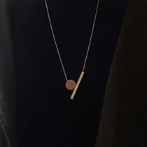 Circle chain necklace mens necklace mens Korean version of simple student Net red retro mens and womens trendy people ins Net Red