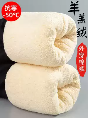 Cotton pants men's outer wear winter plus velvet thickening Northeast extra thick super thick windproof large size slim alpaca velvet warm pants