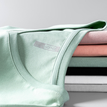 Mercerized cotton short-sleeved T-shirt mens pure cotton summer thin loose high-end liquid ammonia horse cotton solid color ice silk bottoming shirt