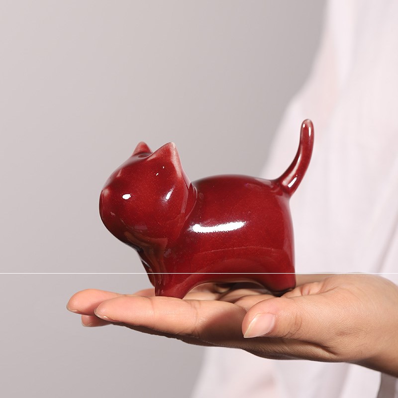 Jun porcelain plutus cat confident furnishing articles pet cat all checking ceramic tea creative birthday gift tea in Shanghai in the New Year
