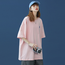 Candy Color T-shirt Short Sleeve Woman Summer Chic Port Wind Loose Design Sensation 2022 New Little Fresh Ins Pink Blouse