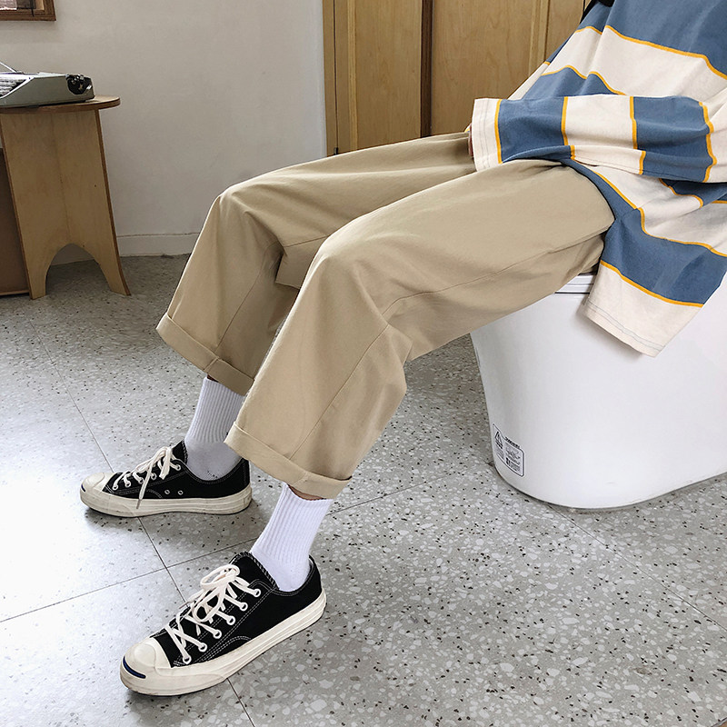 Wide Leg Pants Woman High Waist Pituitary Comfort Straight Cylinder Easy Port Wind Han Version Trend 90% Pants Casual Display Slim 100 Lap Tooling