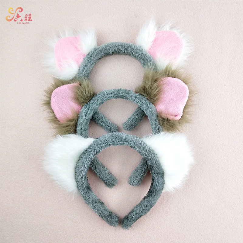 Holy Day Animal Headdress Koala Hairband Show Dress Props Koala Headdress Grey Koala Hairband dt