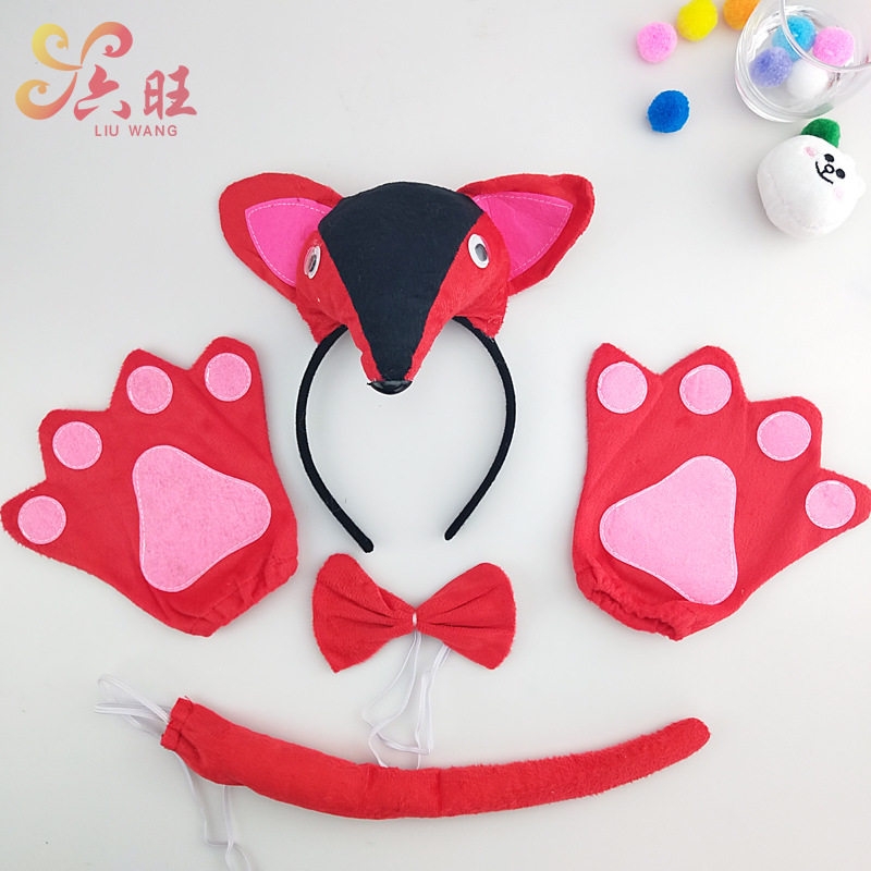 Halloween children's hair accessories stereo fox headband COS animal three-piece headband crazy animal city headgear dt