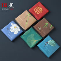 Old friend tea set new velvet absorbent painted tea towel light tea cloth tablecloth rag kung fu tea ceremony does not deform