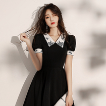 Black small gown can normally be worn with 2022 new temperament noble foreign dress Banquet Birthday Party Tandem Dress Graduation