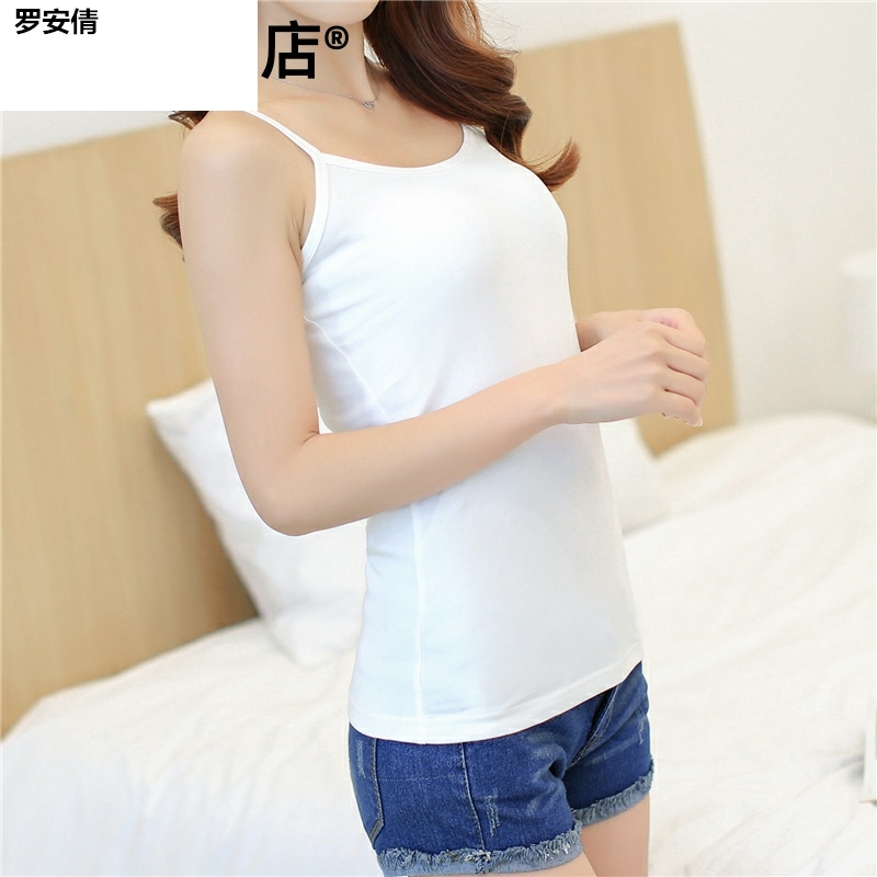 Cotton 10 đeo sling chặt nhỏ vest nữ mùa hè cơ thể trắng mỏng áo đáy Hàn Quốc phiên bản của đồ lót áo khoác.