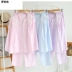 Mùa xuân và mùa thu bông gạc pajama symn womens dài tay áo ngọt lỏng mùa hè Hàn Quốc phiên bản của bộ quần áo về nhà. 