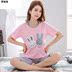 Pajama phụ nữ phim hoạt hình ngắn tay bông phụ nữ quần bảy điểm thiết mỏng dễ thương cotton mùa hè cộng với sân nhà quần áo. 