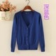 Mỏng đan áo điều hòa nhiệt độ ngắn dài tay mùa xuân và mùa thu mặc V-cổ phụ nữ cardigan của bên ngoài phiên bản Hàn Quốc của chiếc áo khoác nhỏ kim thân dệt.