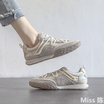 Retro leather forrest shoes womens 2021 autumn new casual flat all-match small white shoes low-top sports sneakers women