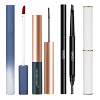 База под макияж, комплект, помада, двусторонний блеск для губ, карандаш для бровей, тени для век, антиперспирант, 3 предмета