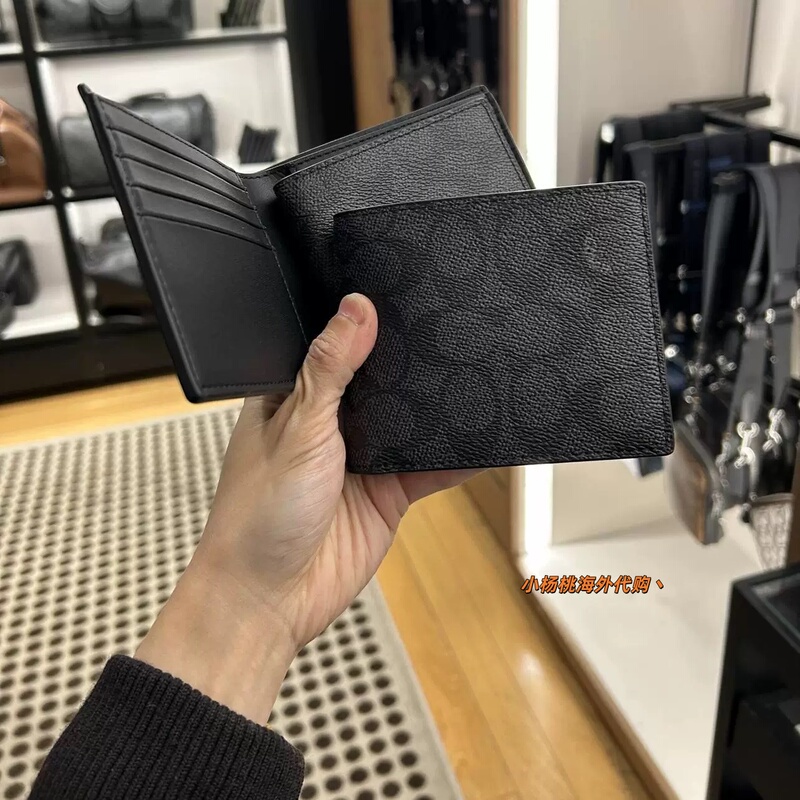 COACH New Men's Wallet High-End Brand Card Holder C-Pattern Bifold Card Holder Integrated Driver's License Holder COACH New Men's Wallet High-End Brand Card Holder C-Pattern Bifold Card Holder Integrated Driver's License Holder