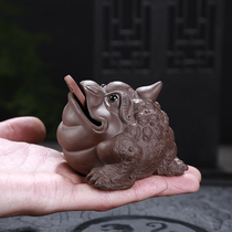 Tea pet ornaments purple sand gold toad can raise tea tray accessories Zen kung fu tea set tea ceremony lucky small ornaments