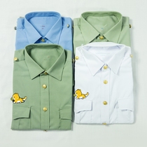 New summer casual short-sleeved long-sleeved shirt quick-drying breathable gold button work shirt polyester casual shirt for men