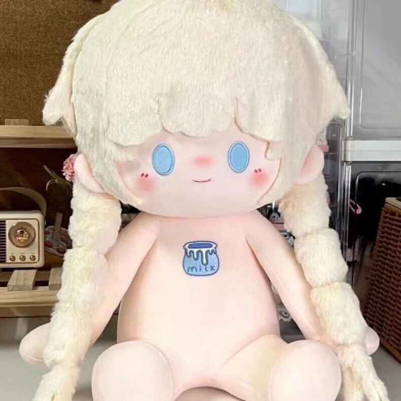 棉花娃娃/毛绒玩具娃衣 40cm棉花娃娃可换装奶豆裸娃加汉服套装 新年节庆毛绒娃娃礼物 0001