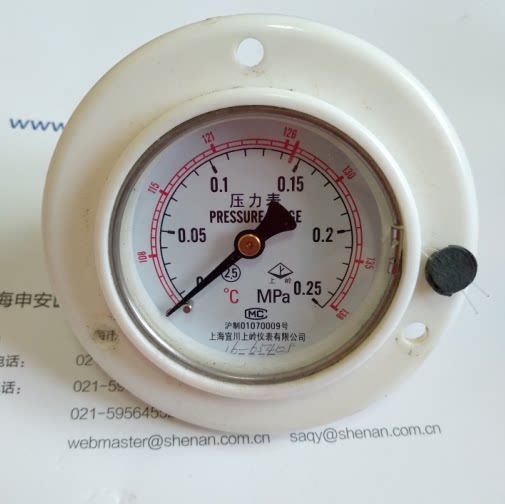 上海宜川上岭压力表0-0.25MPa上海三申YM50YM75YX600W灭菌器配件