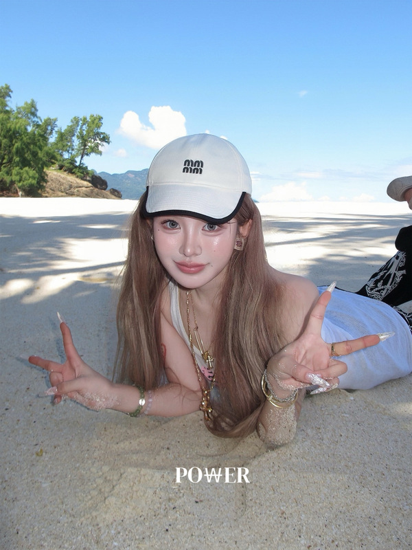 Power 2026 New Style Letter Embroidered Logo Color-Blocked Baseball Cap for Women Sun Protection Baseball Cap for Women