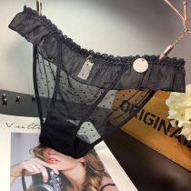 emwz solid color womens T-shaped briefs wavy lace sexy hot breathable and comfortable low waist and hip lift