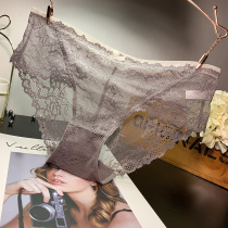 EMWZ Korean womens lace mesh lace panties sexy mid-waist one size cute girl student briefs
