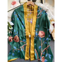 100% silkworm silk scarf cheongsam shawl dress with spring and autumn high-end gift-giving mother real silk plate buckle scarf