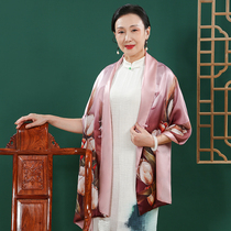Hangzhou Silk Silk Silk Disk Cutting Bankrobe Wedding Shawl Mom Scarf Female Spring Autumn Songsilk Silk Silk Silk Screw