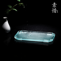 Su Xi Tianqing glass Ruyi dry bubble plate Household simple tray Small jade two-person work-hard tea set
