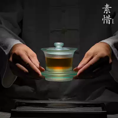 Sopi Tianqing Liuli three Cai tea cup with lid Single tea large thick kung fu tea set gift box