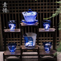 Suxi Edo Kiriko tea set thickened creative personality Crystal glass teacup high-end gift gift box