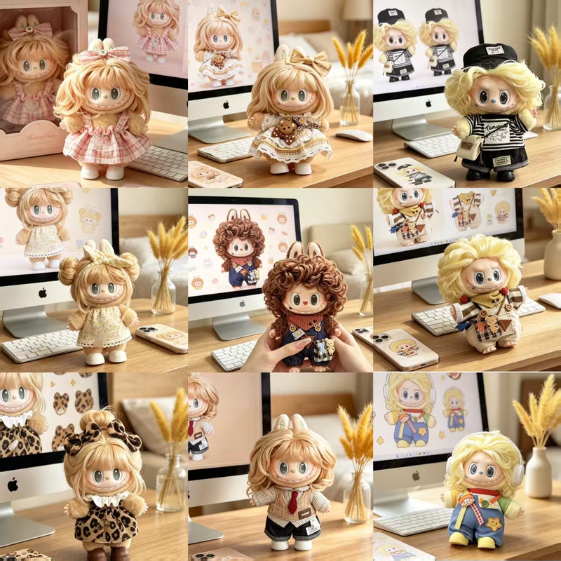New Labubu Retro Hair Salon Series Labubu New Vinyl Plush Doll Clothing Replacement New Labubu Retro Hair Salon Series Labubu New Vinyl Plush Doll Clothing Replacement