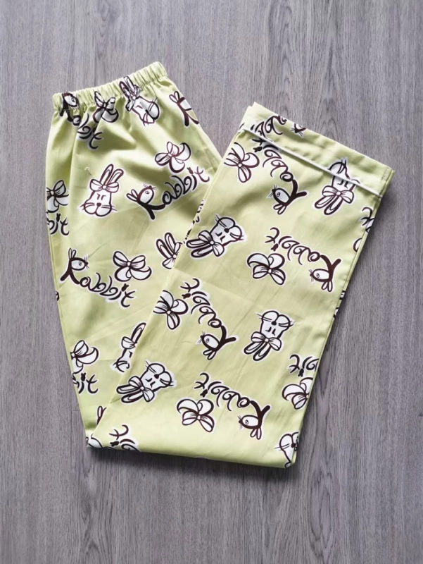 Mùa xuân, mùa thu và mùa hè quần pyjama mỏng quần pyjama cotton lỏng lẻo phim hoạt hình điều hòa nhiệt độ quần ở nhà dệt quần phụ nữ - Quần tây