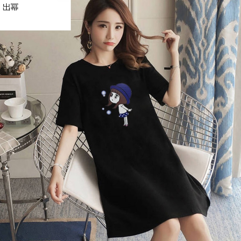 Mùa hè Hàn Quốc phiên bản của sinh viên loose-fitting bộ đồ ngủ cô gái mùa hè tay áo ngắn trong một bộ đồ ngủ lớn mã tươi có thể phim hoạt hình mòn.