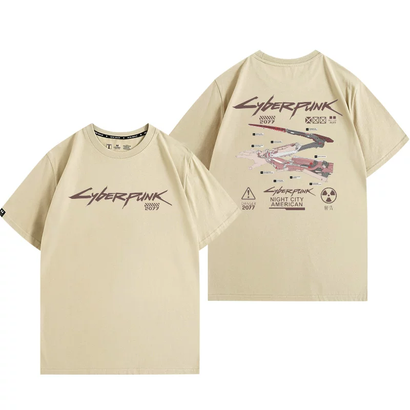 Siber 2077DLC's previous shadow V Visa Pyremoral Mantis Knife Game Summer Men's Cotton Short Sleeve T -shirt