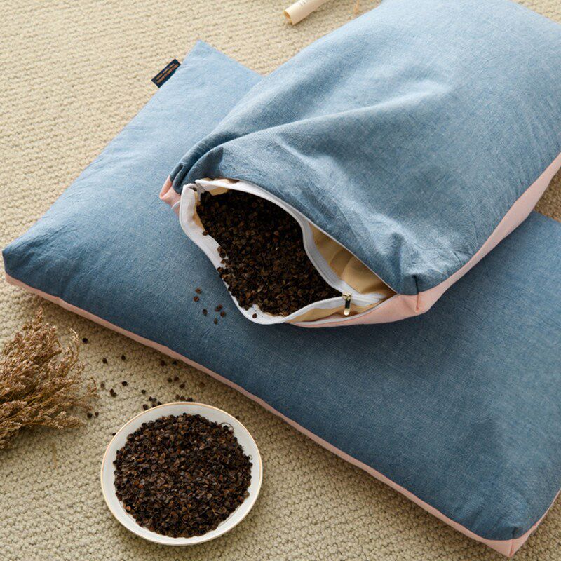 Buckwheat Pillow Grown-up Home Single Jo Mcshell Leather Care Cervical Spine Pillow Core With Pillowcase Helping Sleep A Pair of Costume 2