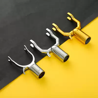 Household clothing rod fittings sleeve single aluminum alloy Fork head receiver clothing rod special single fork head