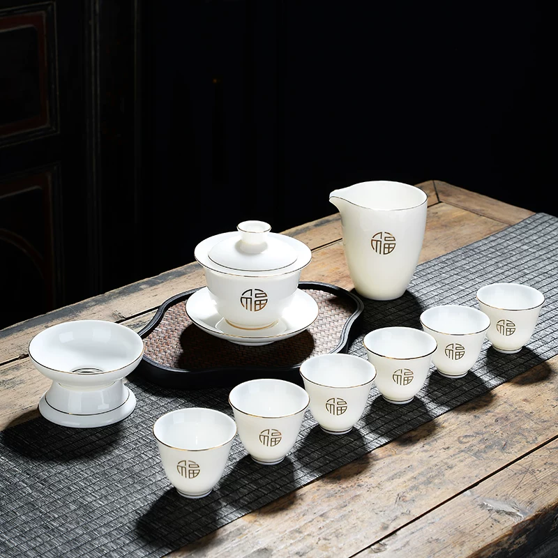 Tea set, ceramic teapot, tea cup, simple and elegant design