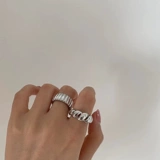 Ретро металлическое дизайнерское регулируемое безразмерное кольцо с косичкой, французский стиль, простой и элегантный дизайн