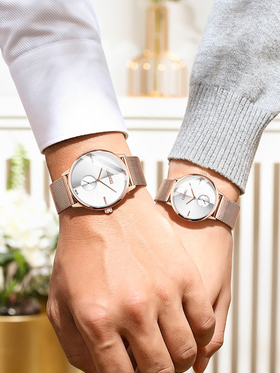 官方正品情侣一对手表男女新款2023简约防水超薄潮流气质女表休闲