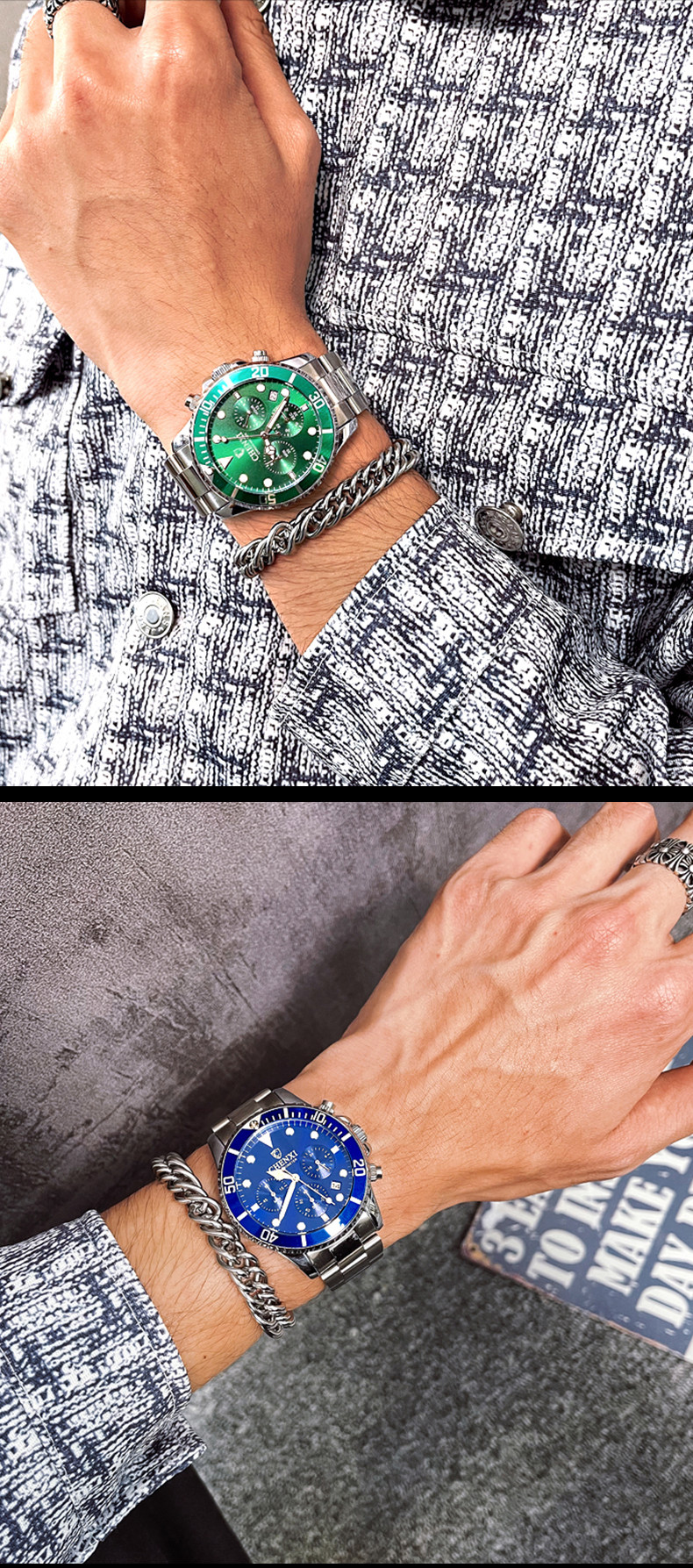 Men's Quartz Watch Steel Strap Waterproof Multi-functional Elegant_voghion.com