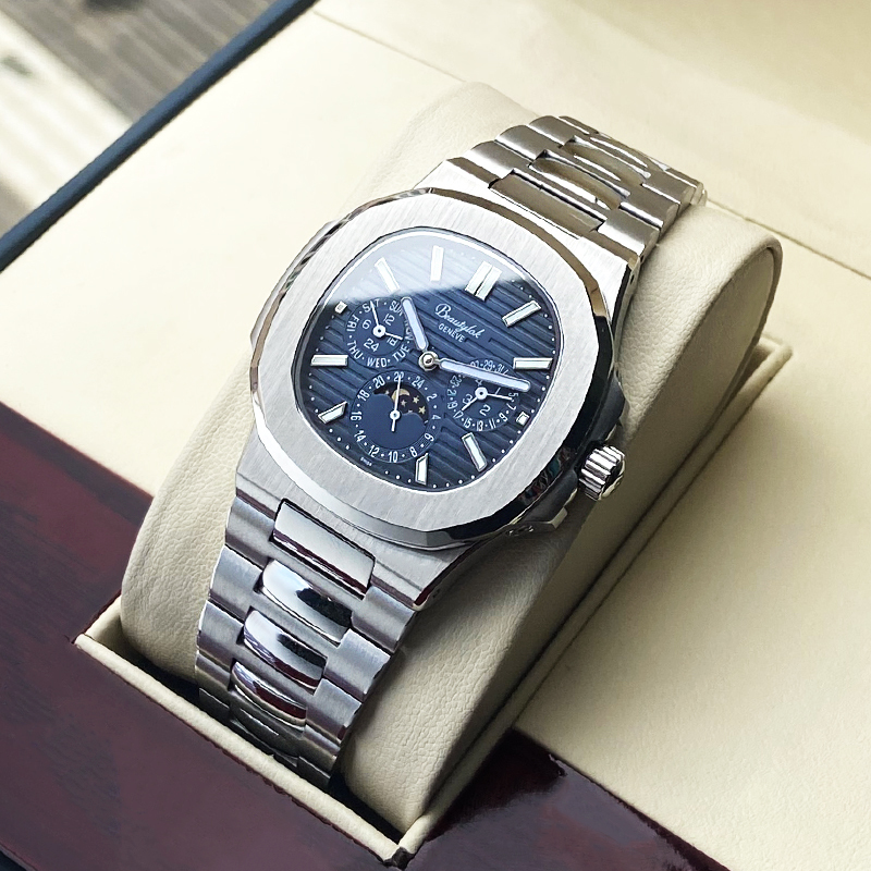 Official Brand Nautilus Men's Watch, Men's Business Fashion Waterproof Square Fully Automatic Pure Mechanical Watch for Men