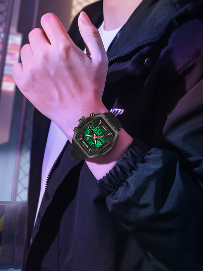 酒桶型手表男士2025新款青少年多功能电子表男款大表盘高级感男表