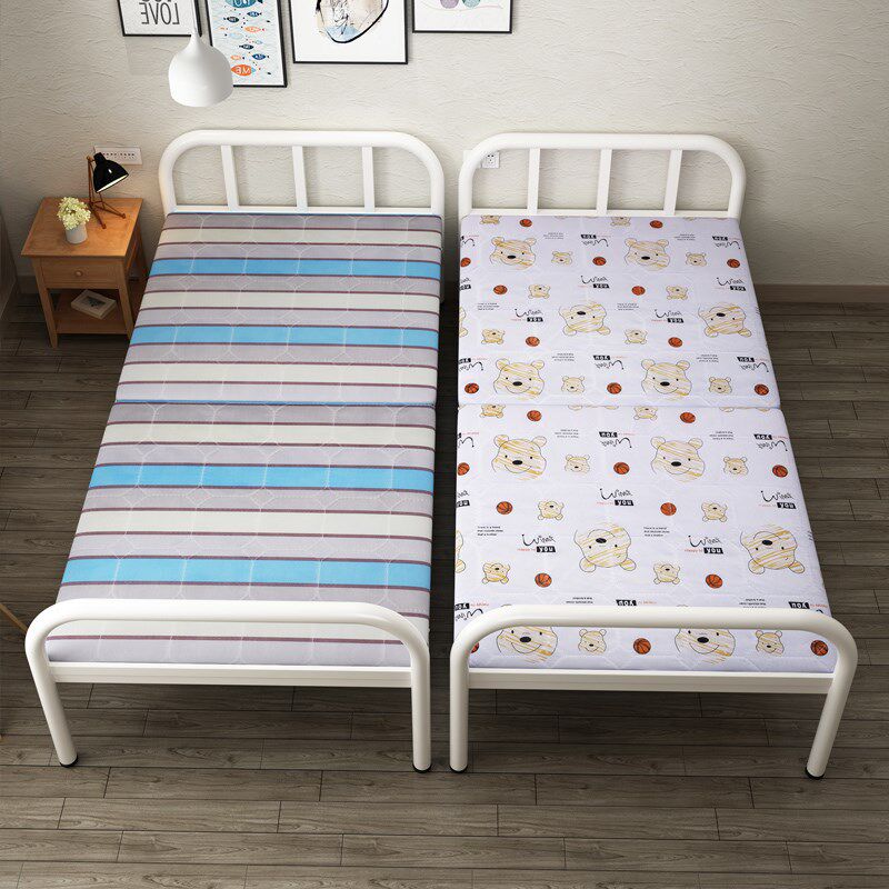 Single folding bed 1 8m long folding bed single room adult portable hard board sofa office outdoor simple