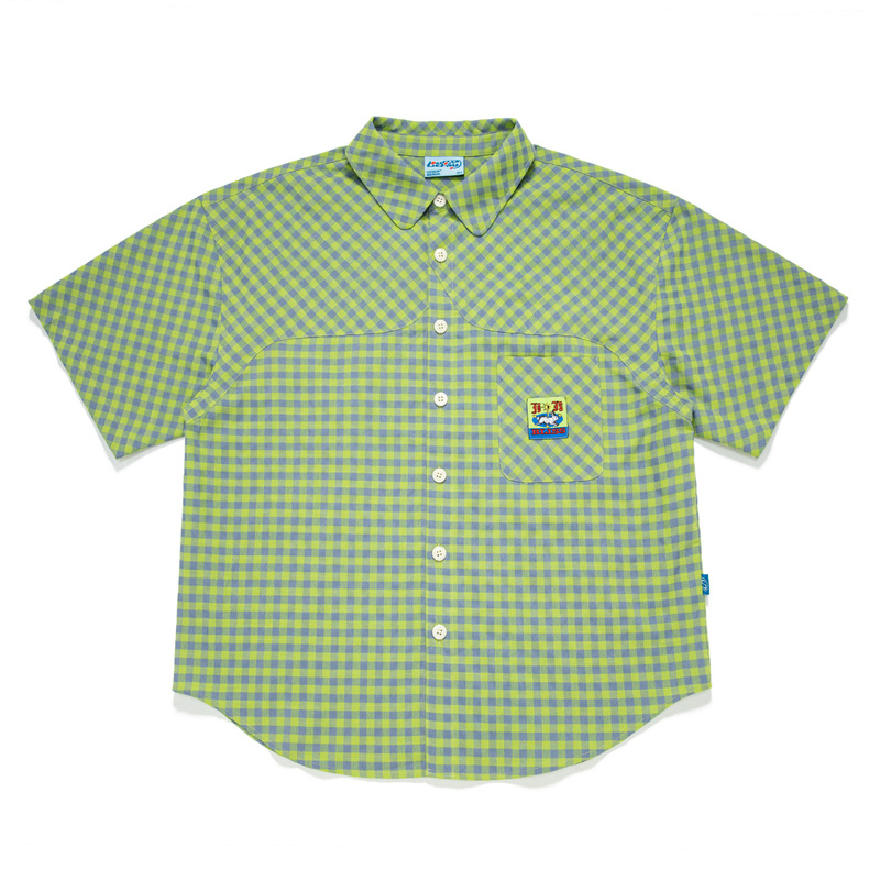 Luckup Retro Plaid Short-Sleeved Shirt, Unisex, Japanese Style Lapel Top, Equestrian Silhouette Short-Sleeved Shirt