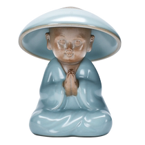 Yincha Yuan Ru Kiln Ornaments Little Monk Tea Pet Boutique Can Raise Tea Table Decoration Tea Play Tea Ceremony Tea Leak Filter